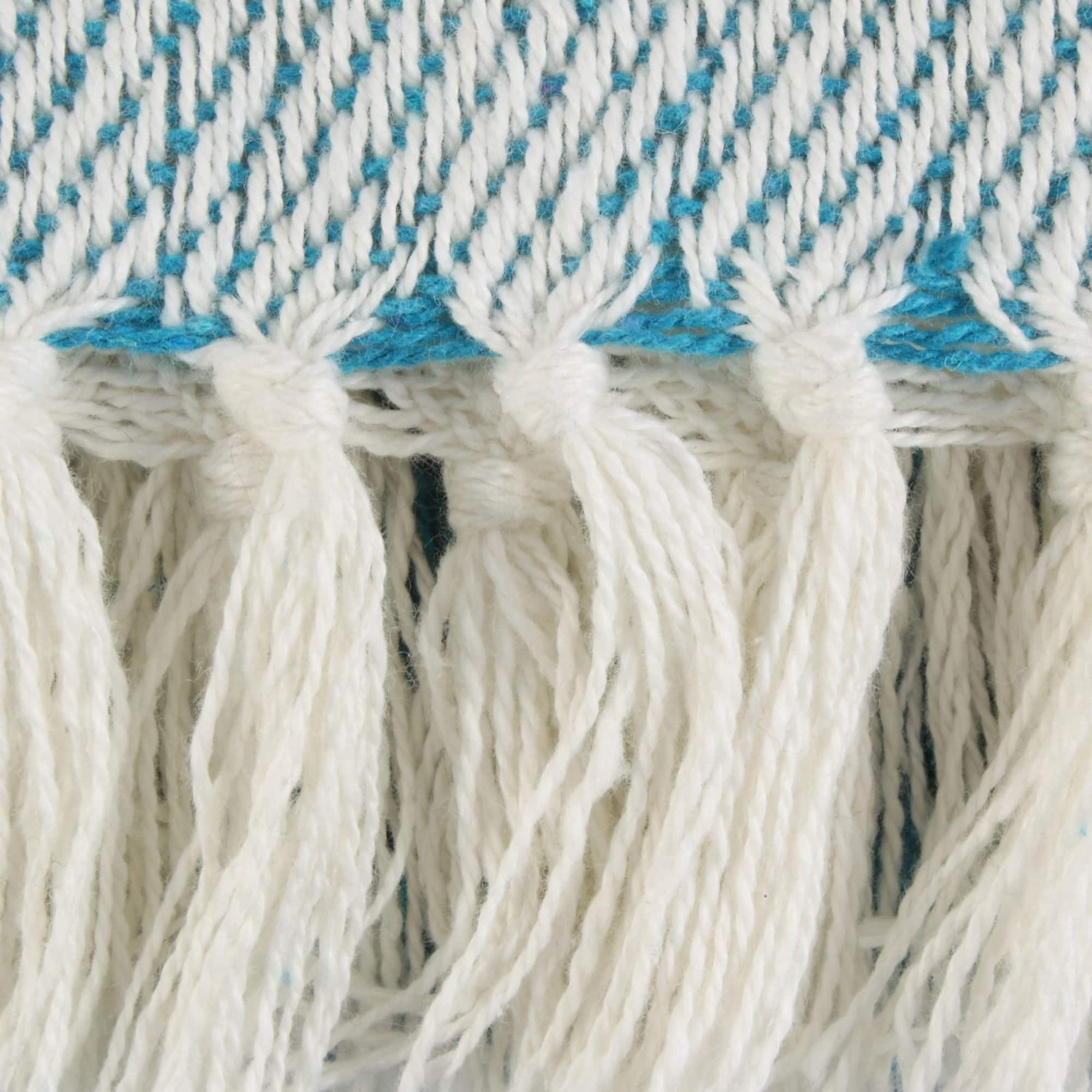 DII® Teal Four Square Woven Throw